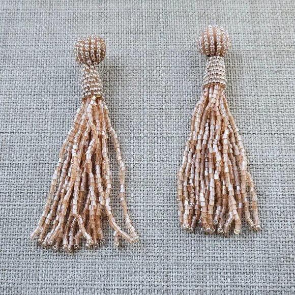 Jewelry - Women Earrings Orange Beads Fringe Drop Down Ear Fashion Jewelry
